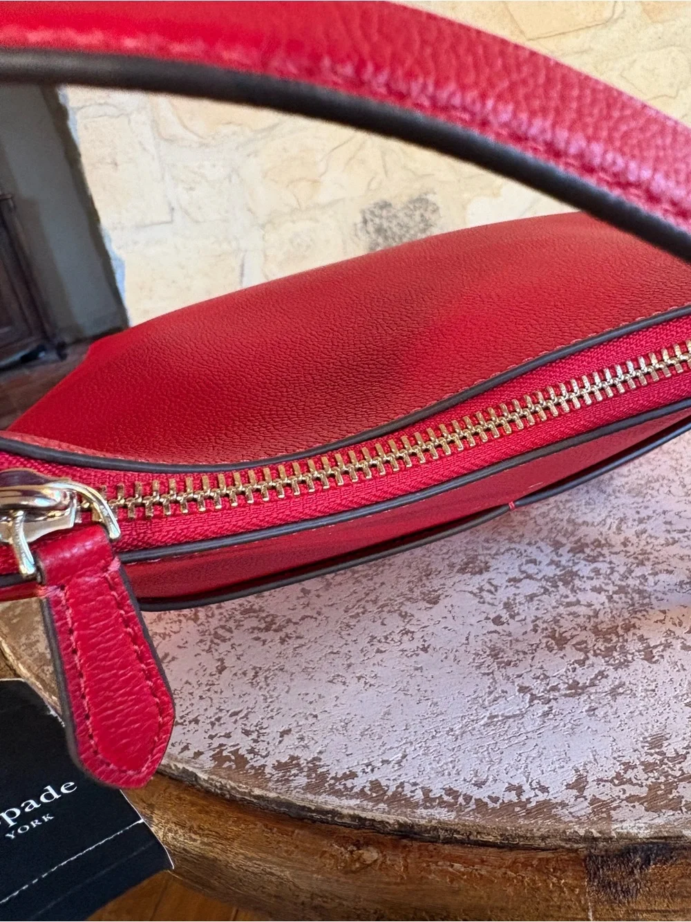 kate spade Red Pebbled Leather Shoulder Bag